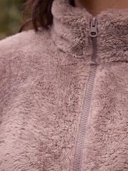 Roman Brown Sherpa Zip Neck Fleece - Image 4 of 4