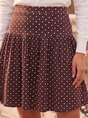 Roman Brown Polka Dot Frill Skirt - Image 4 of 4