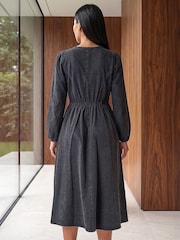 Roman Black Button Through Midi Dress - Image 3 of 4