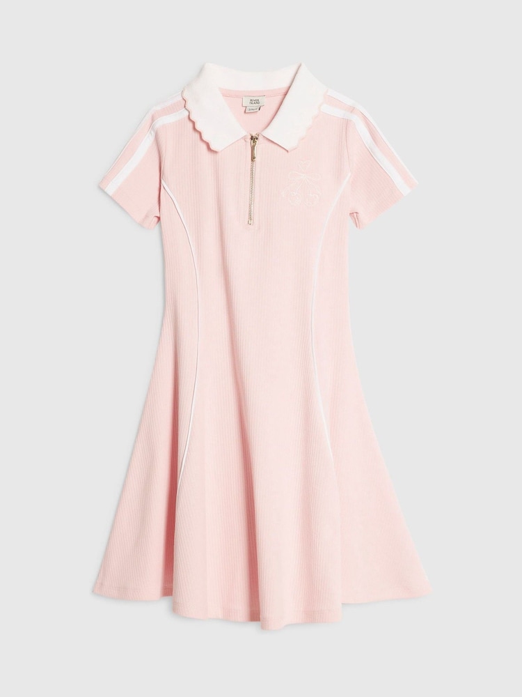 River Island Pink Polo Collar Jersey Dress - Image 1 of 4