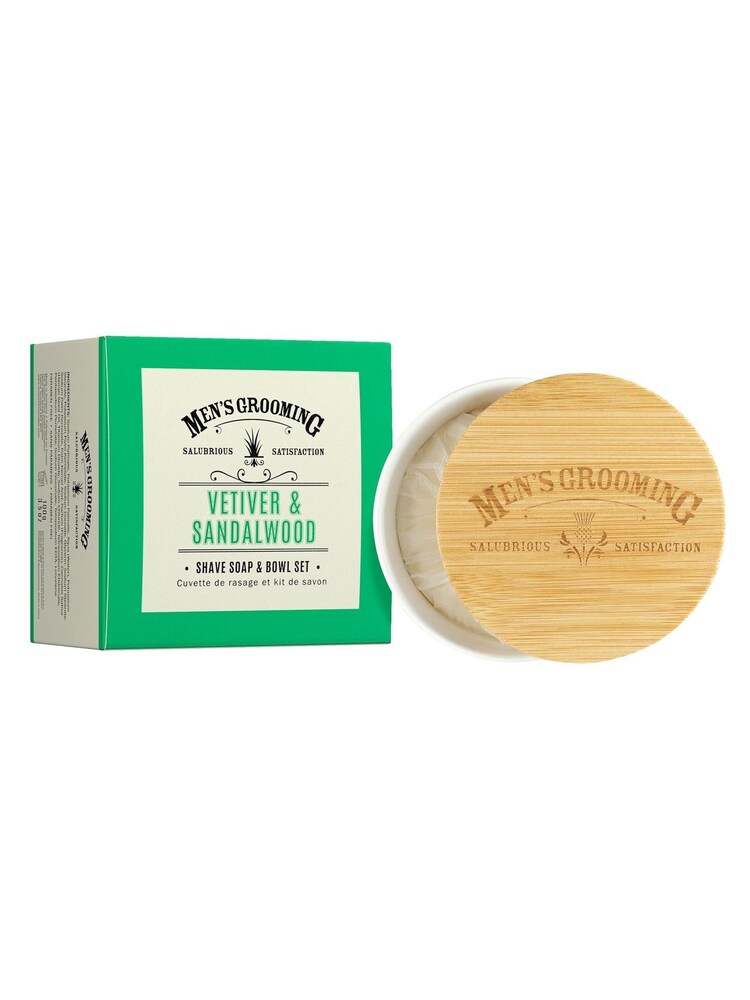 Scottish Fine Soaps Vetiver & Sandalwood Shave Soap & Bowl Gift Set 100g - Image 1 of 1 Scottish Fine Soaps Vetiver & Sandalwood Shave Soap & Bowl Gift Set 100g - Image 1 of 1