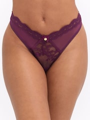 Boux Avenue Purple Veronique lace thong Knickers - Image 1 of 4