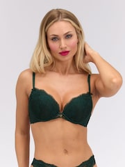 Boux Avenue Green Sidonie Lace Push Up Plunge Bra - Image 1 of 5