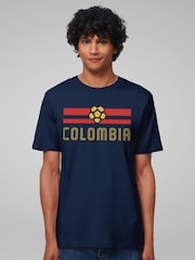All + Every Blue Colombia Flag Colours World Cup Football T-Shirt - Image 1 of 3
