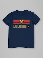 All + Every Blue Colombia Flag Colours World Cup Football T-Shirt - Image 2 of 3