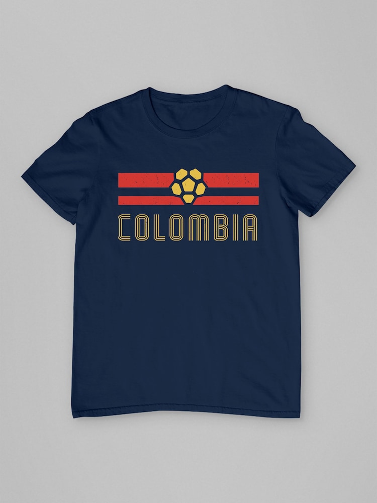 All + Every Blue Colombia Flag Colours World Cup Football T-Shirt - Image 2 of 3