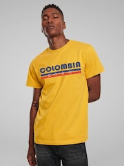 All + Every Yellow Colombia Retro Sports Stars World Cup Football T-Shirt - Image 1 of 3