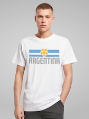 All + Every White Argentina Flag Colours World Cup Football T-Shirt - Image 1 of 3