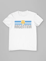 All + Every White Argentina Flag Colours World Cup Football T-Shirt - Image 2 of 3