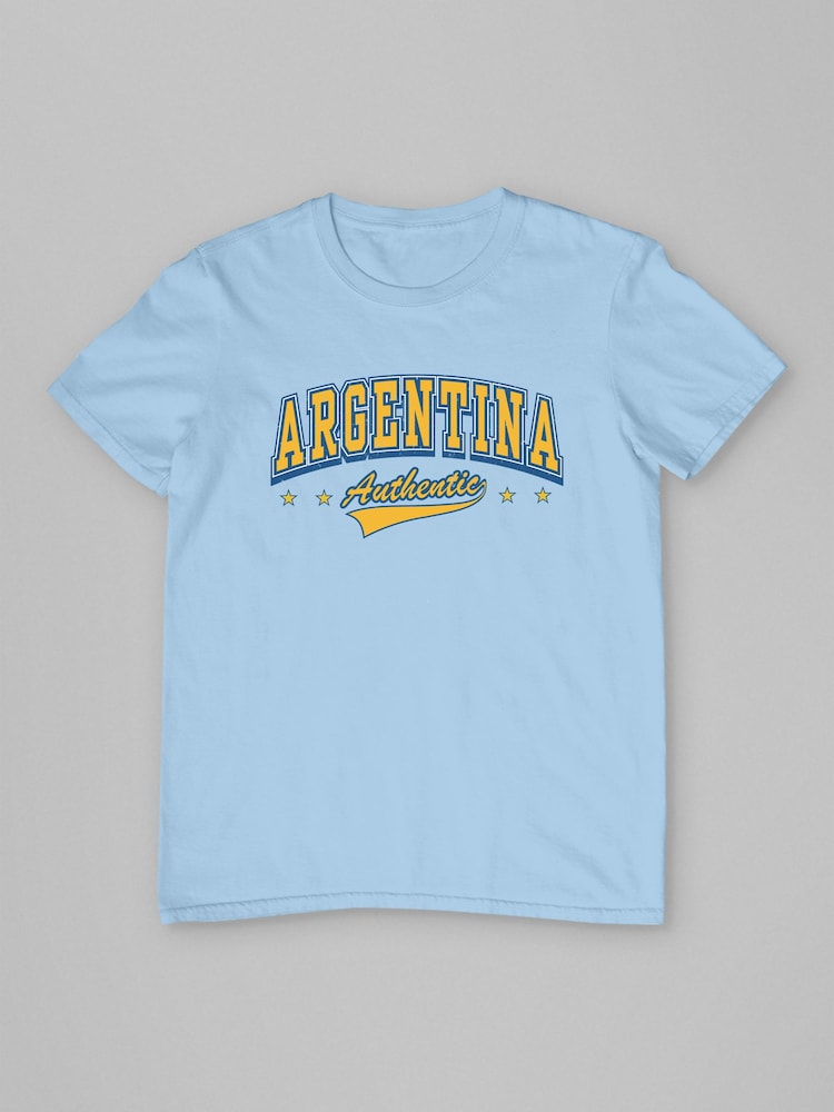 All + Every Blue Argentina Authentic Retro Sports World Cup Football T-Shirt - Image 2 of 3 All + Every Blue Argentina Authentic Retro Sports World Cup Football T-Shirt - Image 2 of 3