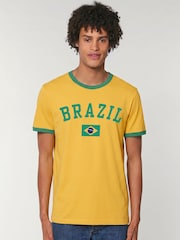 All + Every Yellow Brazil World Cup Football Retro T-Shirt - Image 1 of 3