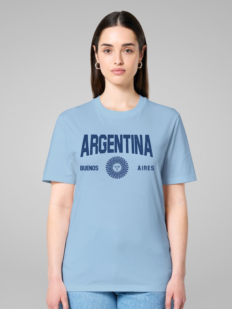 All + Every Blue Argentina Buenos Aires World Cup Football T-Shirt - Image 1 of 3 All + Every Blue Argentina Buenos Aires World Cup Football T-Shirt - Image 1 of 3