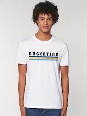 All + Every White Argentina Retro Sports Stars World Cup Football T-Shirt - Image 1 of 3