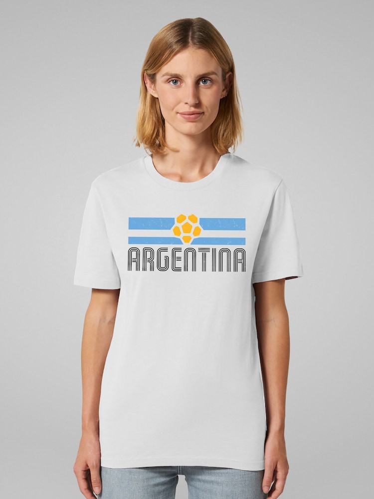 All + Every White Argentina Flag Colours World Cup Football T-Shirt - Image 1 of 3 All + Every White Argentina Flag Colours World Cup Football T-Shirt - Image 1 of 3