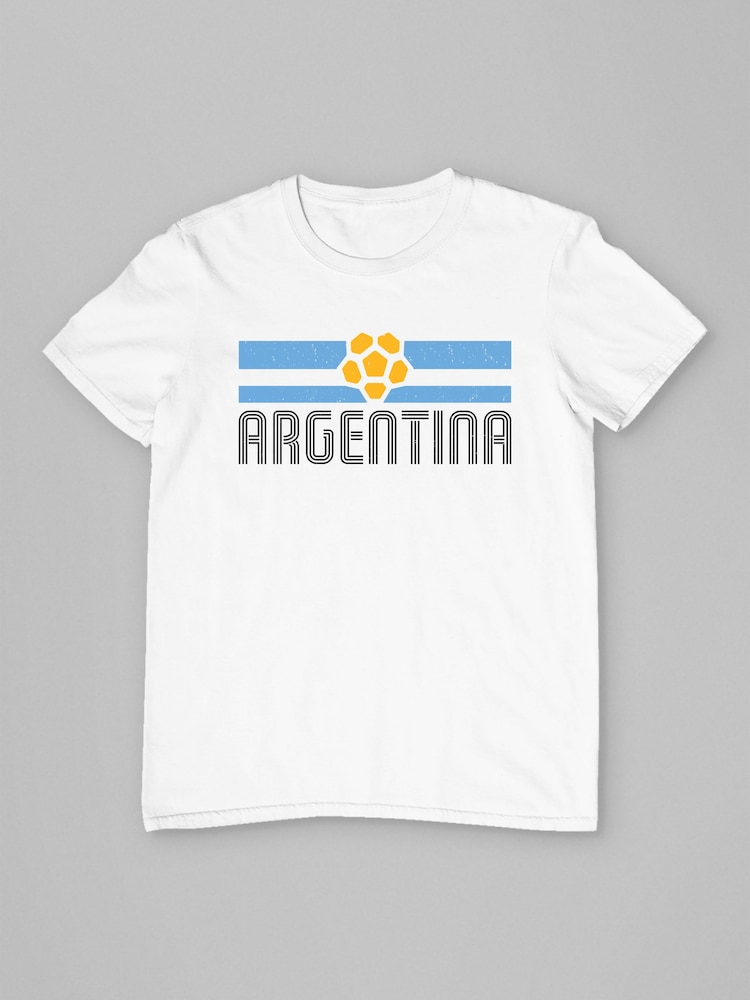 All + Every White Argentina Flag Colours World Cup Football T-Shirt - Image 2 of 3 All + Every White Argentina Flag Colours World Cup Football T-Shirt - Image 2 of 3