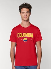 All + Every Red Colombia Retro World Cup Football  T-Shirt - Image 1 of 3