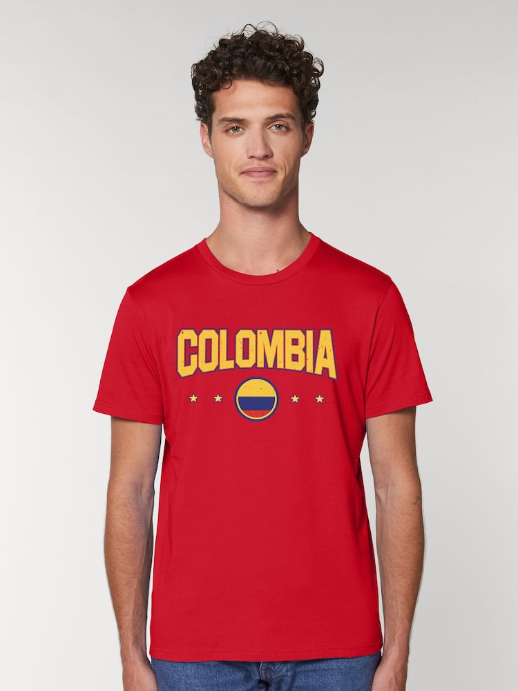 All + Every Red Colombia Retro World Cup Football T-Shirt - Image 1 of 3 All + Every Red Colombia Retro World Cup Football T-Shirt - Image 1 of 3