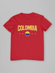 All + Every Red Colombia Retro World Cup Football  T-Shirt - Image 2 of 3