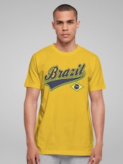 All + Every Yellow Brazil Sao Paulo Retro Sports World Cup Football T-Shirt - Image 1 of 3