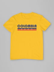 All + Every Yellow Colombia Retro Sports Stars World Cup Football T-Shirt - Image 2 of 3