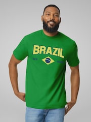 All + Every Green Brazil Sao Paulo Retro World Cup Football T-Shirt - Image 1 of 3
