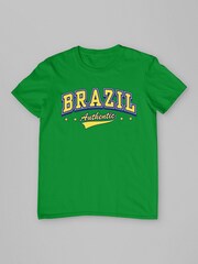 All + Every Green Brazil Authentic Retro Sports World Cup Football T-Shirt - Image 2 of 3