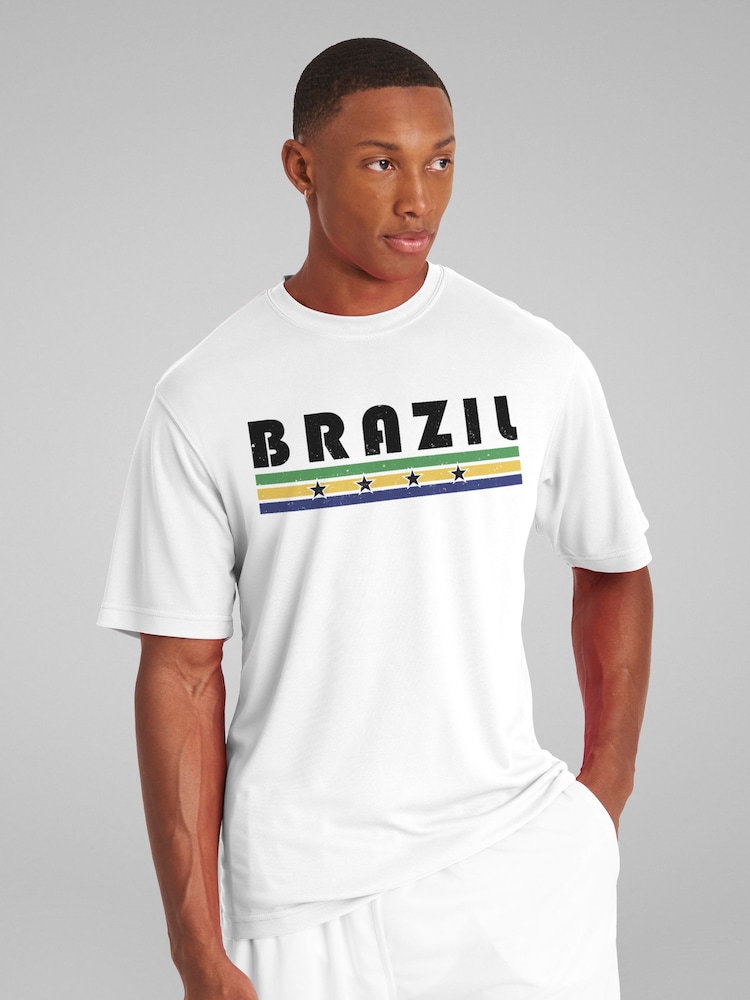 All + Every Brazil Retro Sports Stars World Cup Football T-Shirt - Bild 1 von 1