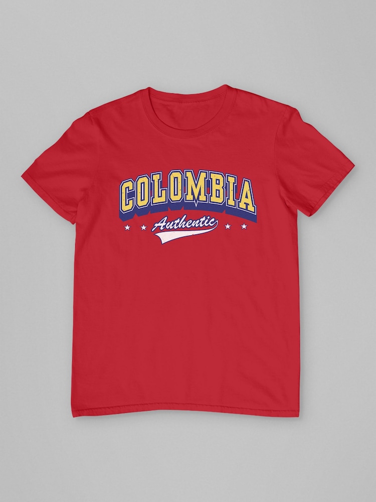 All + Every Red Colombia Authentic Retro Sports World Cup Football T-Shirt - Image 2 of 3 All + Every Red Colombia Authentic Retro Sports World Cup Football T-Shirt - Image 2 of 3