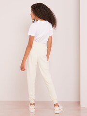 Lipsy Cream Embellished Super Soft Cuffed Velour Joggers - Image 3 of 4
