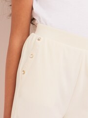 Lipsy Cream Embellished Super Soft Cuffed Velour Joggers - Image 4 of 4