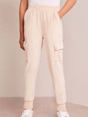 Lipsy Pink Super Soft Cuffed Velour Joggers - Image 1 of 4