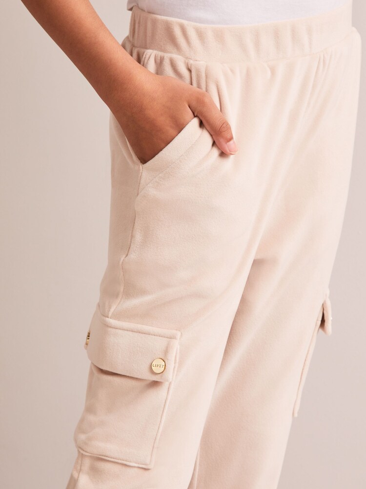 Lipsy Pink Super Soft Cuffed Velour Joggers - Image 4 of 4
