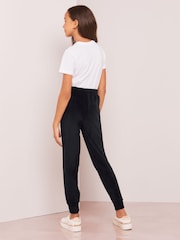 Lipsy Black Embellished Super Soft Cuffed Velour Joggers - Image 3 of 4