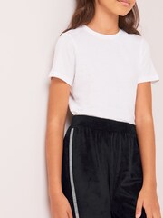 Lipsy Black Embellished Super Soft Cuffed Velour Joggers - Image 4 of 4