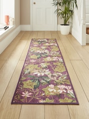 Clarke and Clarke Mulberry Purple Passiflora Washable Runner - Image 1 of 4