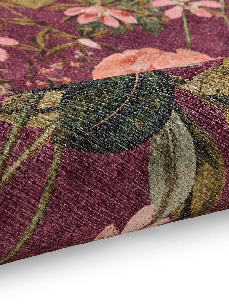 Clarke and Clarke Mulberry Purple Passiflora Washable Runner - Image 4 of 4
