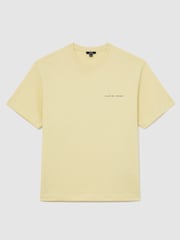 Reiss Yellow Casa Cotton Logo Short-Sleeve Relaxed T-Shirt - Image 2 of 7