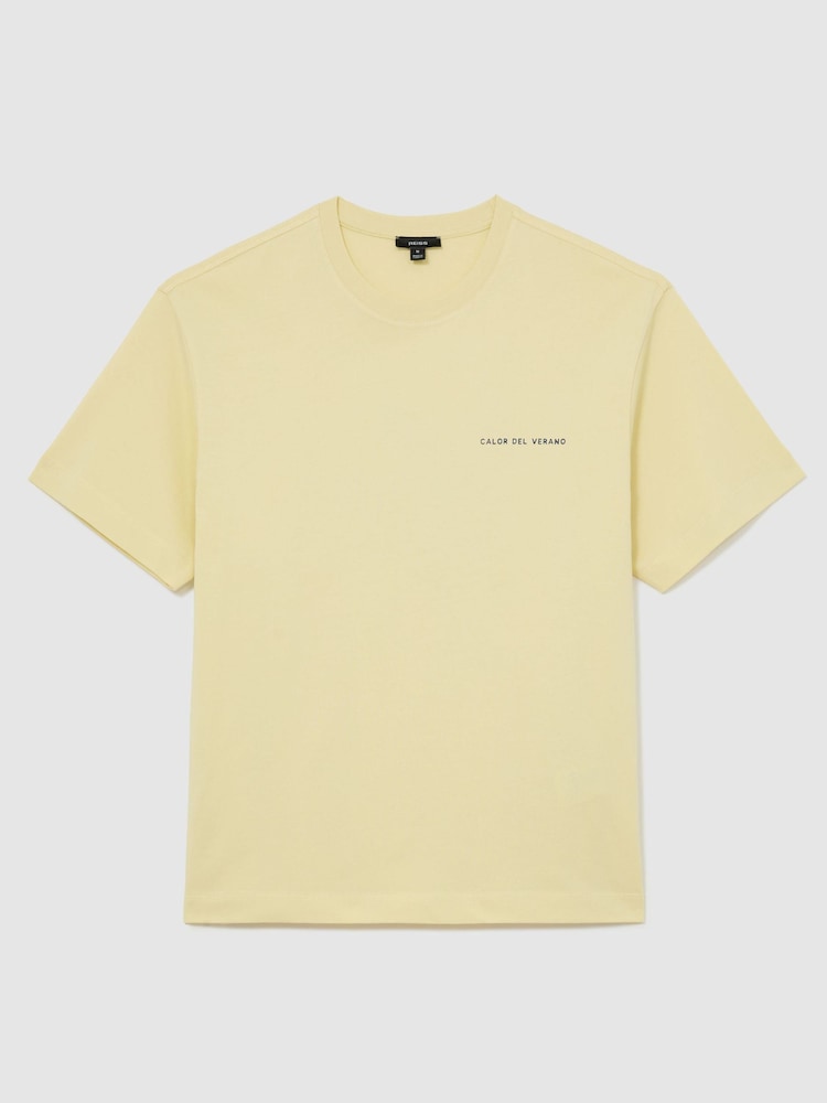 Reiss Yellow Casa Cotton Logo Short-Sleeve Relaxed T-Shirt - Image 2 of 7