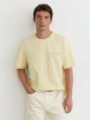 Reiss Yellow Casa Cotton Logo Short-Sleeve Relaxed T-Shirt - Image 3 of 7
