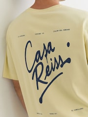 Reiss Yellow Casa Cotton Logo Short-Sleeve Relaxed T-Shirt - Image 6 of 7