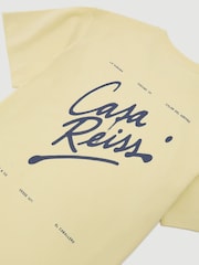Reiss Yellow Casa Cotton Logo Short-Sleeve Relaxed T-Shirt - Image 7 of 7