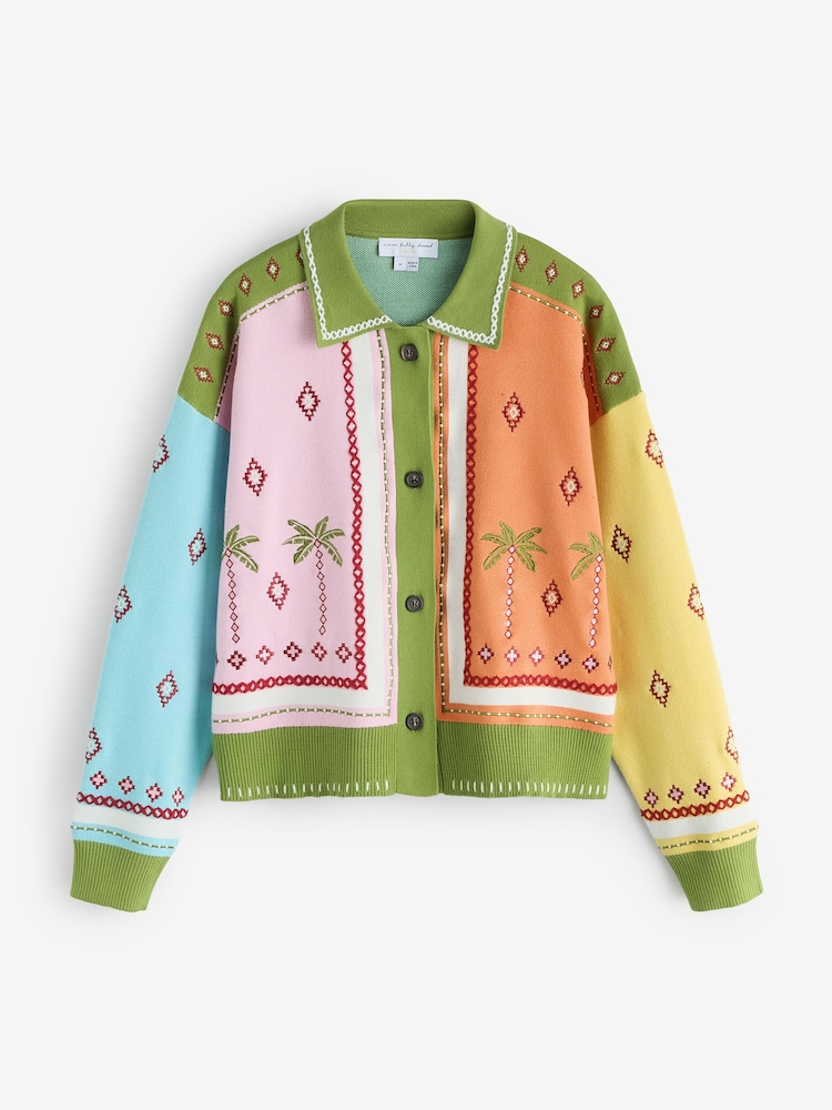 Never Fully Dressed Green Geometric Palm Cardigan - Image 5 of 5 Never Fully Dressed Green Geometric Palm Cardigan - Image 5 of 5