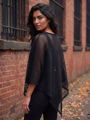 Roman Black Textured Cape Top - Image 3 of 4