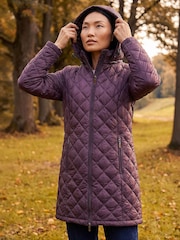 Roman Purple Two Tone Diamond Quilted Coat - Image 1 of 4