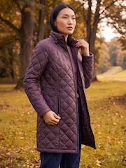 Roman Purple Two Tone Diamond Quilted Coat - Image 2 of 4