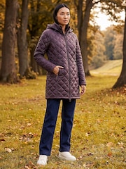 Roman Purple Two Tone Diamond Quilted Coat - Image 3 of 4