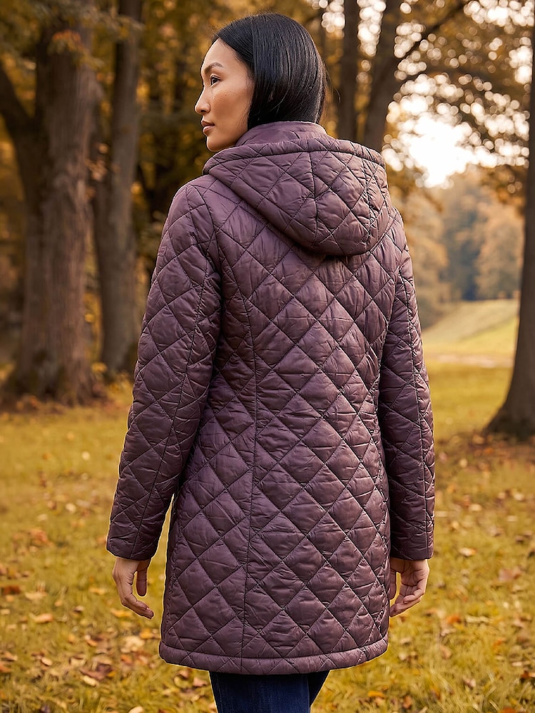 Roman Purple Two Tone Diamond Quilted Coat - Image 4 of 4 Roman Purple Two Tone Diamond Quilted Coat - Image 4 of 4