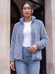 Roman Slate Blue Sherpa Fleece Jacket - Image 1 of 4