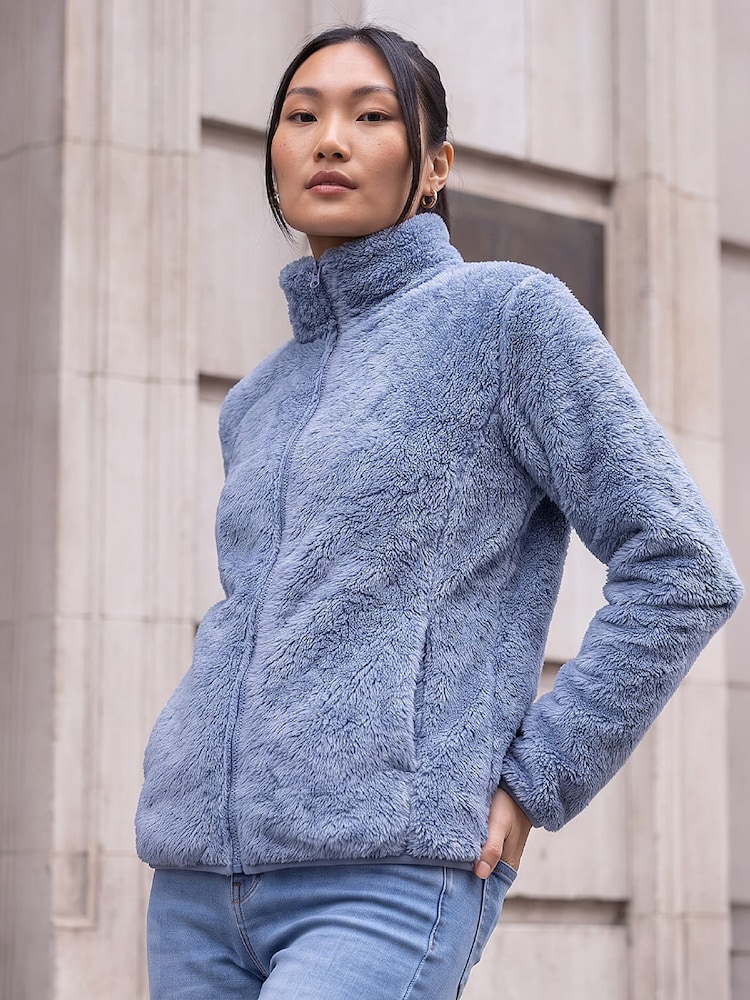 Roman Slate Blue Sherpa Fleece Jacket - Image 2 of 4 Roman Slate Blue Sherpa Fleece Jacket - Image 2 of 4