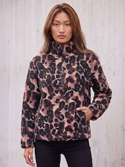 Roman Pink Printed Zip Neck Fleece - Image 1 of 4